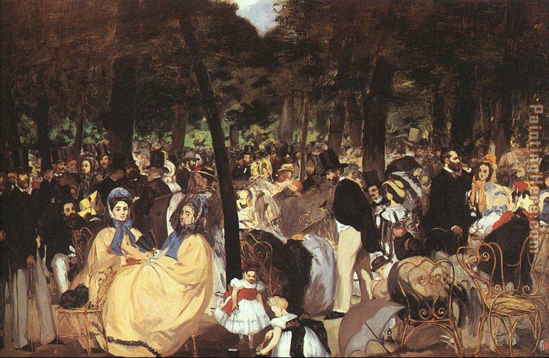 Concert in the Tuileries painting - Edouard Manet Concert in the Tuileries art painting
